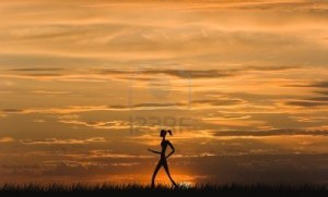 girl on grass running
